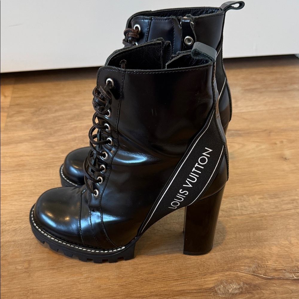 Louis Vuitton Black Patent Leather Combat Boots - Picture 15 of 15
